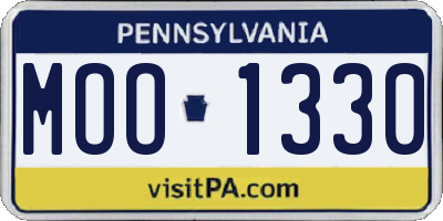 PA license plate MOO1330