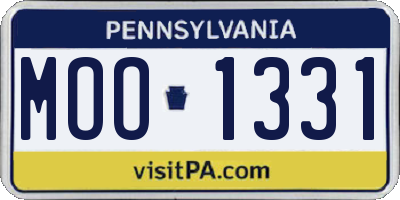 PA license plate MOO1331