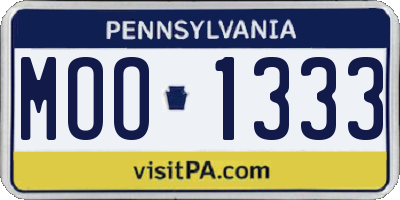 PA license plate MOO1333