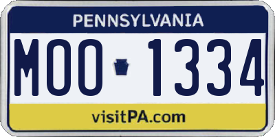 PA license plate MOO1334