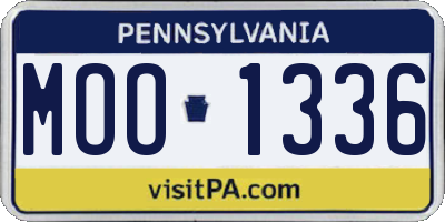 PA license plate MOO1336