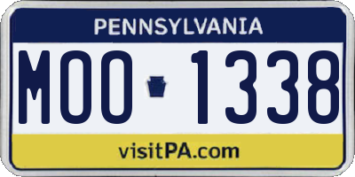 PA license plate MOO1338