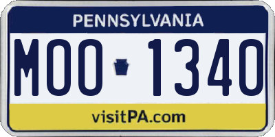 PA license plate MOO1340