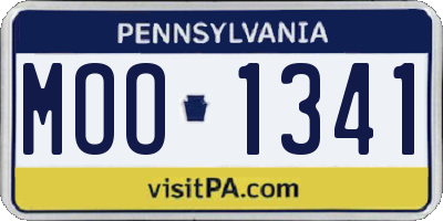 PA license plate MOO1341