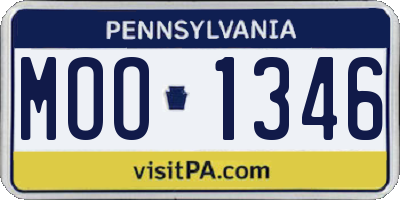 PA license plate MOO1346