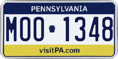 PA license plate MOO1348