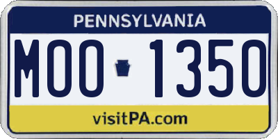 PA license plate MOO1350