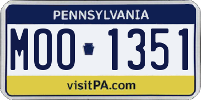 PA license plate MOO1351