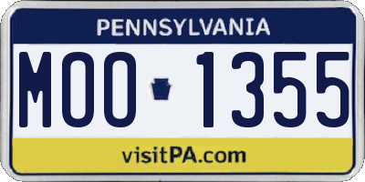 PA license plate MOO1355
