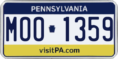 PA license plate MOO1359