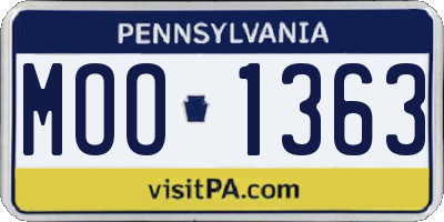 PA license plate MOO1363