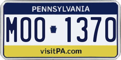 PA license plate MOO1370