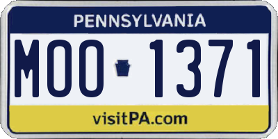 PA license plate MOO1371