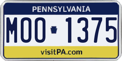 PA license plate MOO1375