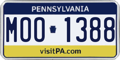 PA license plate MOO1388