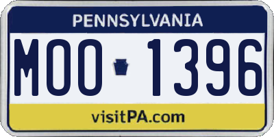 PA license plate MOO1396