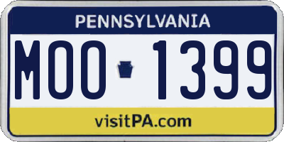 PA license plate MOO1399