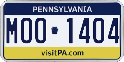PA license plate MOO1404