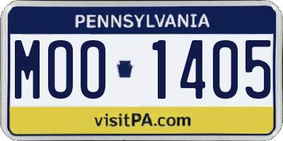 PA license plate MOO1405