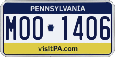 PA license plate MOO1406