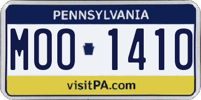 PA license plate MOO1410