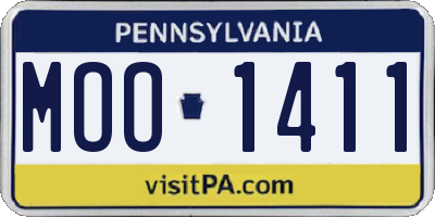 PA license plate MOO1411