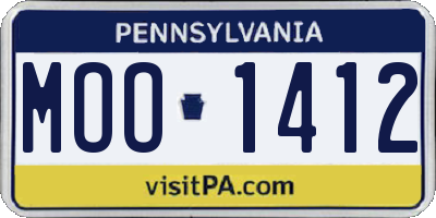 PA license plate MOO1412