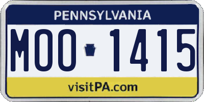 PA license plate MOO1415