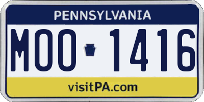 PA license plate MOO1416