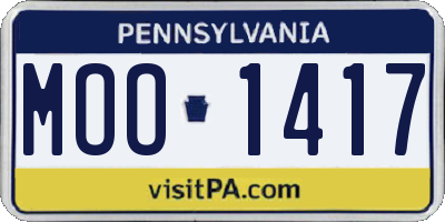 PA license plate MOO1417