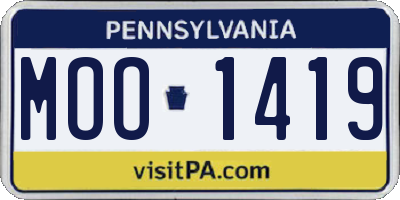 PA license plate MOO1419
