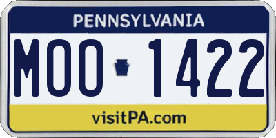 PA license plate MOO1422