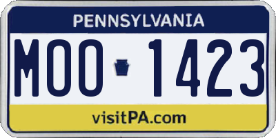 PA license plate MOO1423