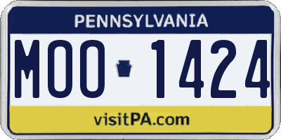 PA license plate MOO1424