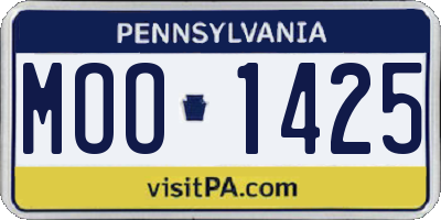 PA license plate MOO1425