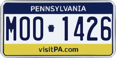 PA license plate MOO1426