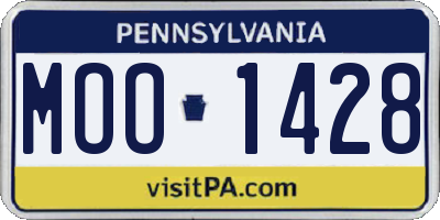 PA license plate MOO1428