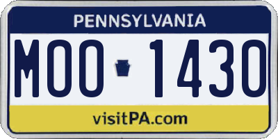 PA license plate MOO1430