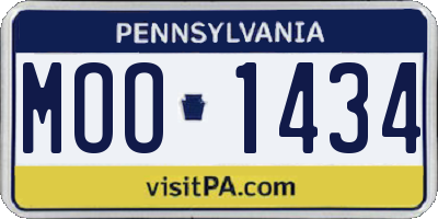 PA license plate MOO1434