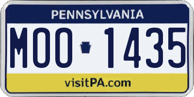 PA license plate MOO1435