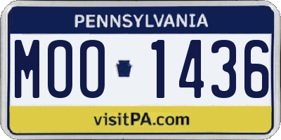 PA license plate MOO1436