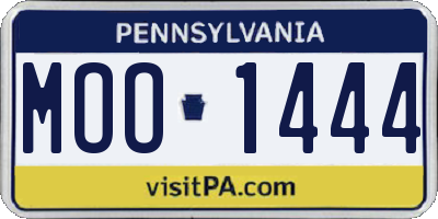 PA license plate MOO1444
