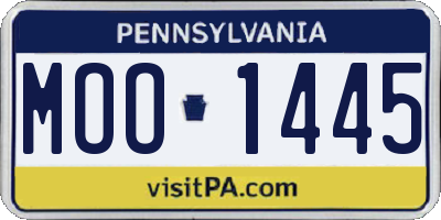 PA license plate MOO1445
