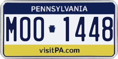 PA license plate MOO1448
