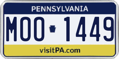 PA license plate MOO1449