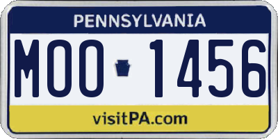 PA license plate MOO1456