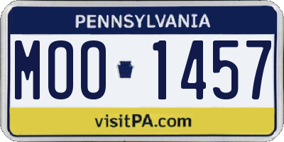 PA license plate MOO1457