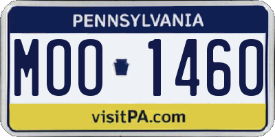 PA license plate MOO1460
