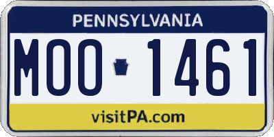 PA license plate MOO1461
