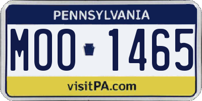 PA license plate MOO1465